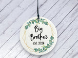 Pregnancy Reveal Gift for Big Brother - Botanical Ceramic circle