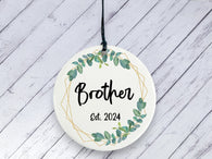 Pregnancy Reveal Gift for Brother - Botanical Ceramic circle