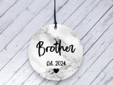 Pregnancy Reveal Gift for Brother - Marble Ceramic circle