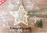 Wooden Colour In Doodle Star Ornament or magnet - Merry Xmas to the best Pre-School Teacher