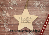 Wooden Colour In Doodle Star Ornament or magnet - Merry Xmas to the best Nursery Teacher