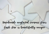 Ceramic Hanging Star Decoration Xmas gnome & snowflakes baby's first xmas