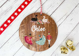 Dark Wood Circle Decoration - Nutcracker child's name