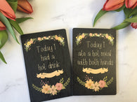 Printed Wooden Mummy Journey Cards® Chalkboard Floral