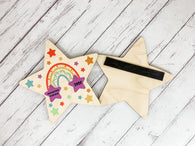 Superstar Teacher large wooden star magnet