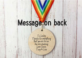 Homeschool Superstar printed wooden medal (rainbow design)