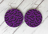 Wooden Earrings - Purple Bat